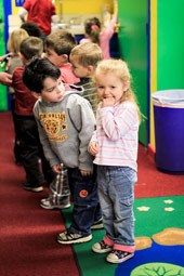 kids lined up